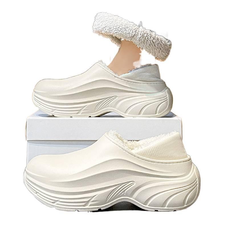 Large size winter new cotton shoes fashion couple models velvet warm shoes trend foot home