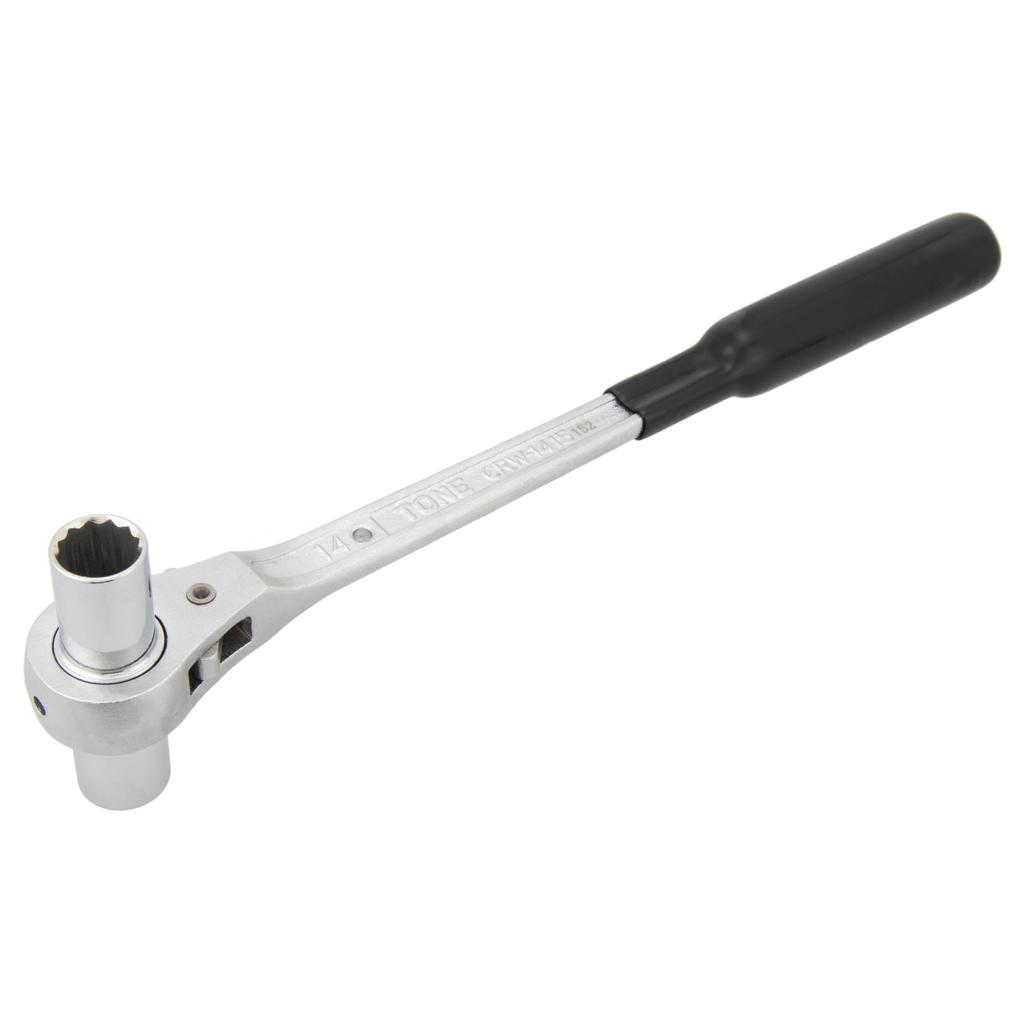 TONE Ratsche Ring Maulschlüssel 14 x 15mm CRW-1415 Schwarz,