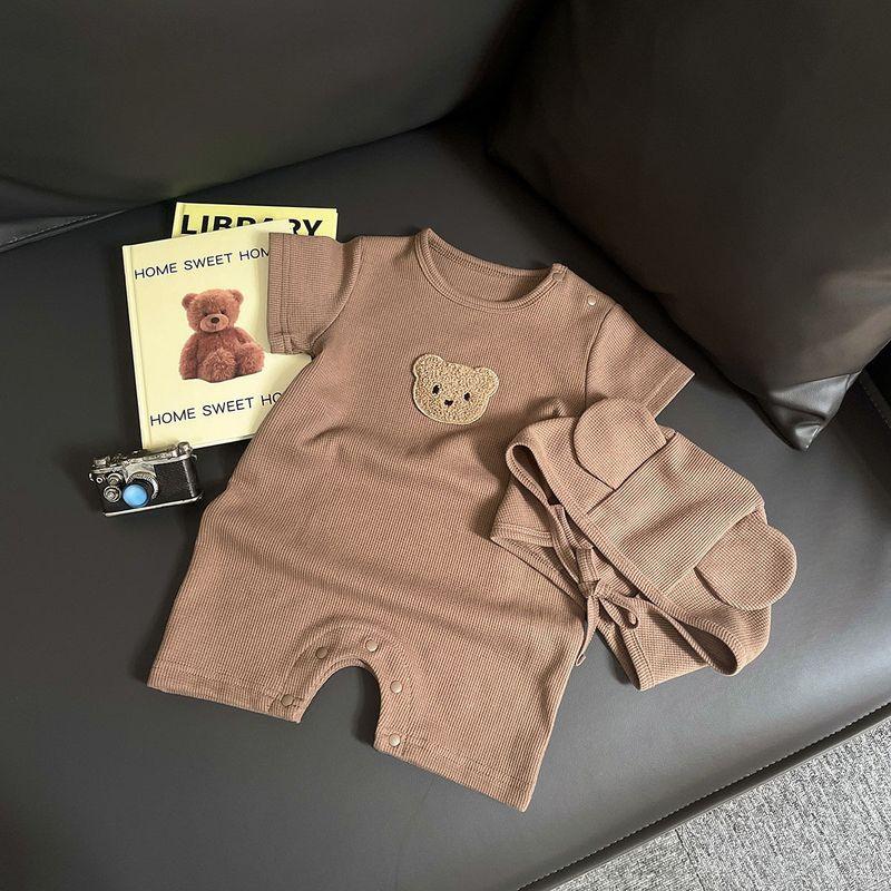 Baby Onesie Summer Waffle Bear Baby Romper