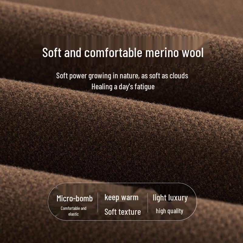 Hodo Men's Warm Wool Blend Half-Zip Stand Collar Sweatshirt