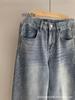 Celebrity Style 3D Rhinestone High-Waisted Wide-Leg Jeans for Women - Spring/Autumn