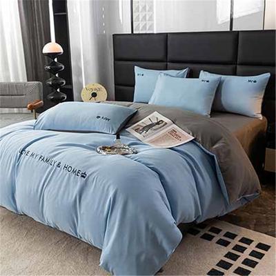 Měkké, šetrné k pokožce, praná bavlna, vyšívaný flanel, sada povlečení na jednolůžko/dvoulůžko, prostěradlo s gumou a povlak na přikrývku