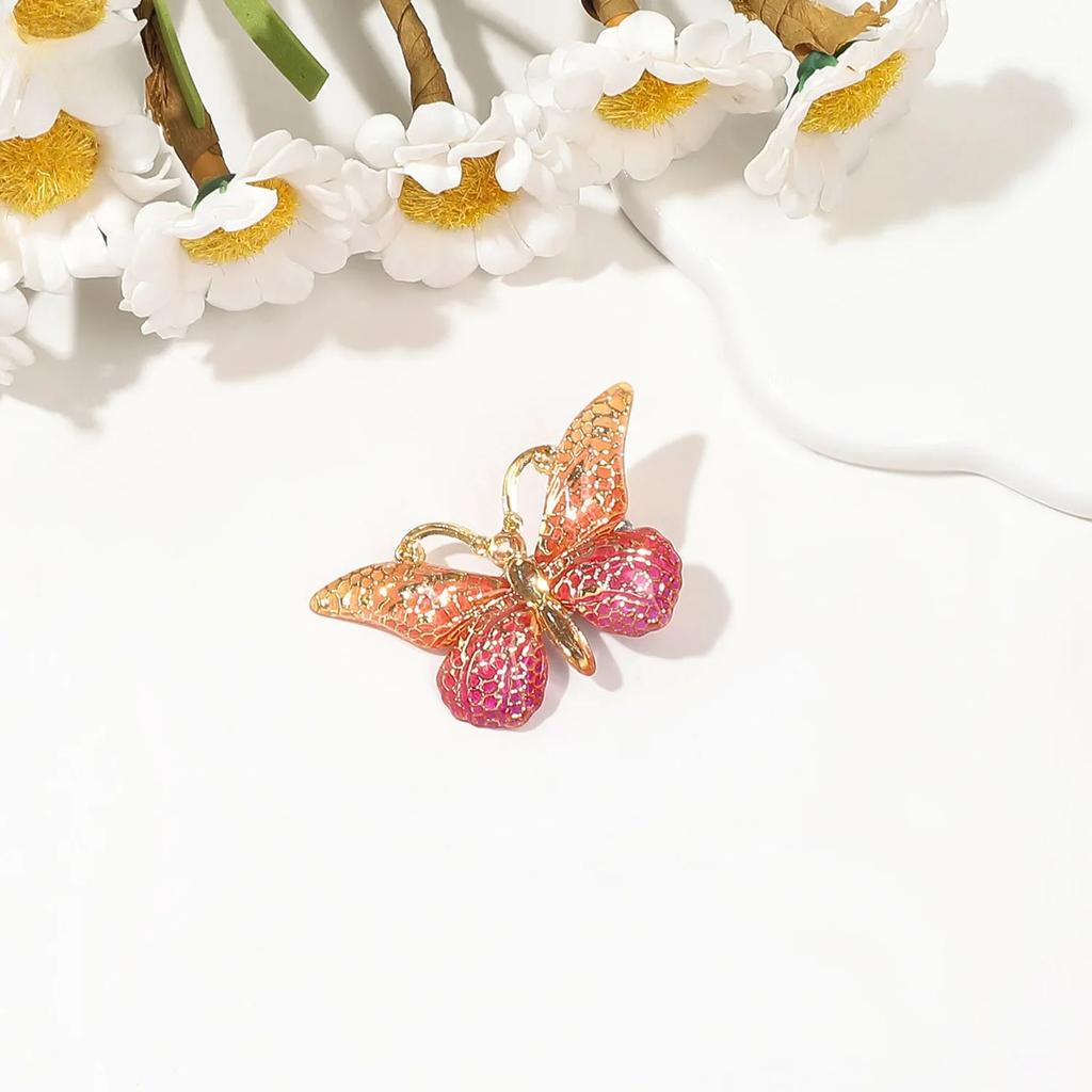 4Pcs Gradient Leopard Butterfly Hair Clips Set Cute Princess Duckbill Side Clips for Girls Fairy Hair Headwear Accessories