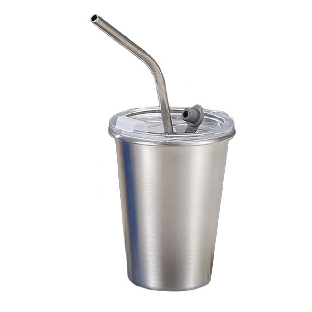 

Compact Size Stainless Steel Mug Travel Coffee Cup Lid With Straw