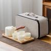 Portable Mutton Fat Jade Ceramic Travel Tea Set