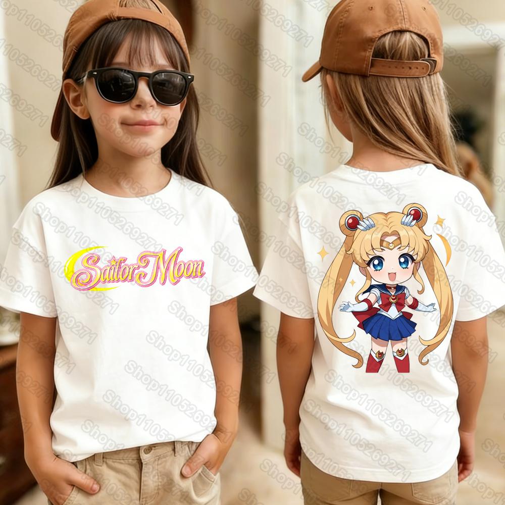 Sailor Moon Retro 90s Anime Graphic TShirt Summer Women Girls Kids Tee Streetwear Casual Trend Short Sleeve Hop Tops Clothing
