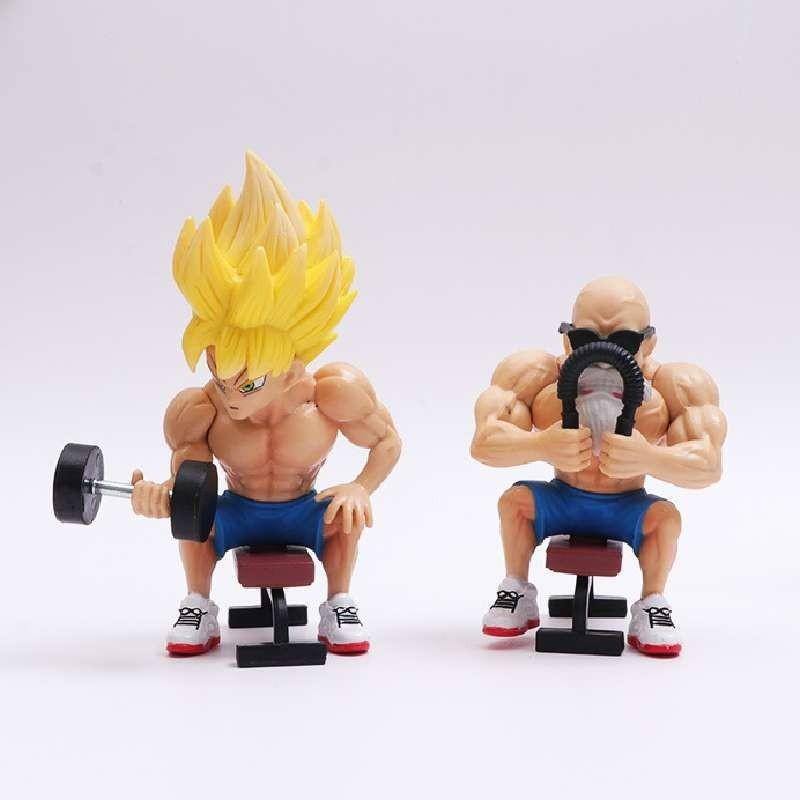 High Quality Dragon Ball Fitness Goku Muscle Strengthening Master Roshi Vegeta Model Ornament