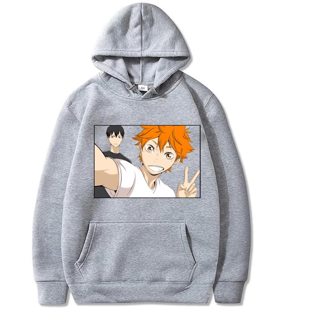 Zabawne bluzy unisex Haikyuu z nadrukiem japońskiego anime, męska bluza streetwearowa, casualowe bluzy, estetyczny pulower Harajuku