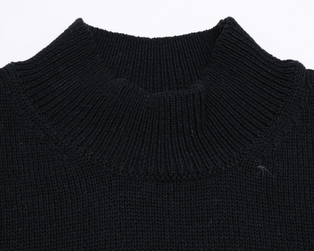 CINOH [Good Condition] 23WKN505 Cotton Fringe Knit Sweater/ tops F blackUsed