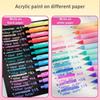 4pcs Acrylic Paint Color Gel Pens Set Solf Grip 0.7mm Ballpoint Quick Dry Ink Marker for Writing Drawing