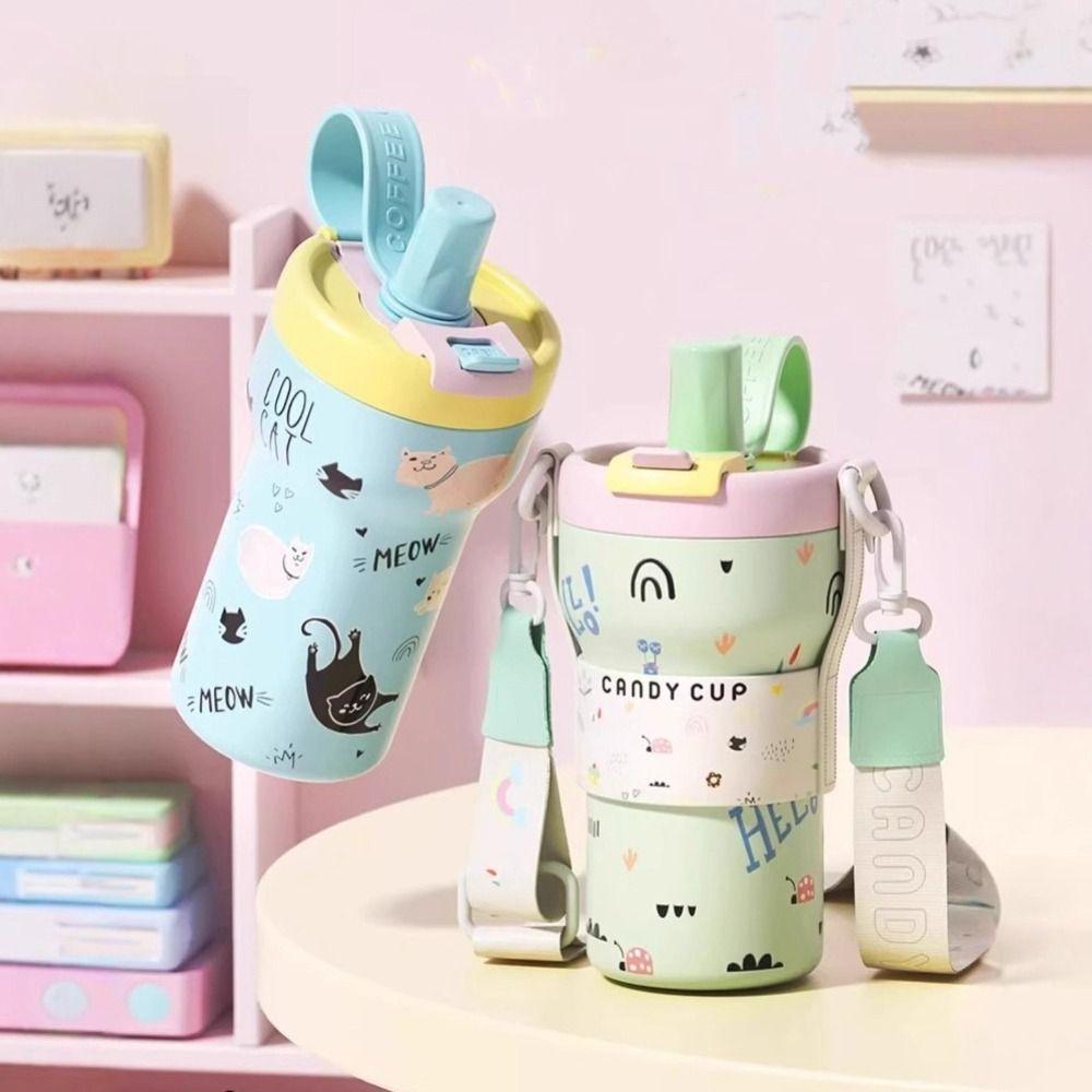 650ML Vacuum Cup Ceramic Inner Liner Thermos Cup Kid Gift Insulation Cup  Office