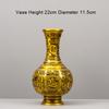 Chinese Style Creative Copper Vases Ornament, Home Living Room Desktop Decorations, Metal Crafts Brass Fortune Pattern Vase, 1Pc