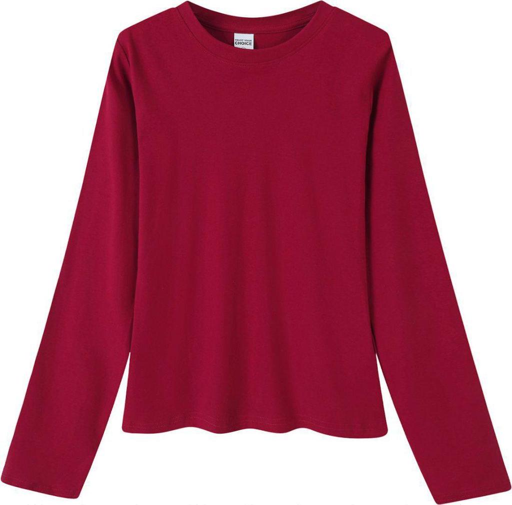 230g Women's Slim-Fit Long Sleeve Round Neck T-Shirt - Trendy, Versatile Casual Base Layer