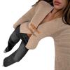 Women's V-Neck Cropped Jacket Fuzzy Fabric Double Buckle Decoration Long Sleeve Casual Outerwear