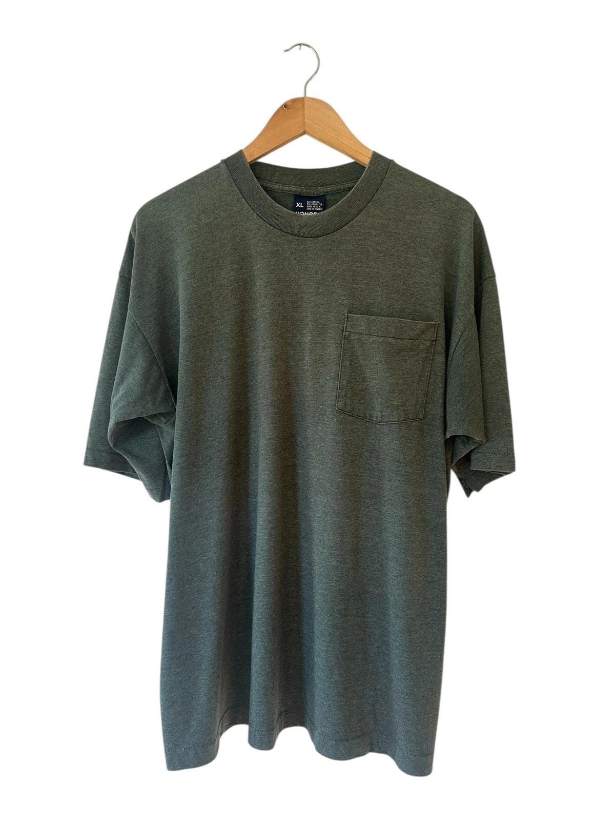 

Vintage Honors Blank Green Pocket T Shirt Men’s XL USA Single Stitch 90’s S