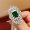 Copper Ring Jewelry Female Emerald Red Corundum High Sense Bright Shine