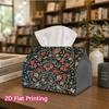 1pc, 2D Flat Printing, Tissue Box with Strawberry And Flower Fabric Pattern Printed Tissue Box, Suitable for Home Gatherings, Car Decoration, Decorati