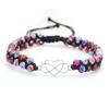 Popular Jewelry Hand-woven Double-layer Emperor Turquoise Bracelet Love Alloy Accessories Stone Bracelet