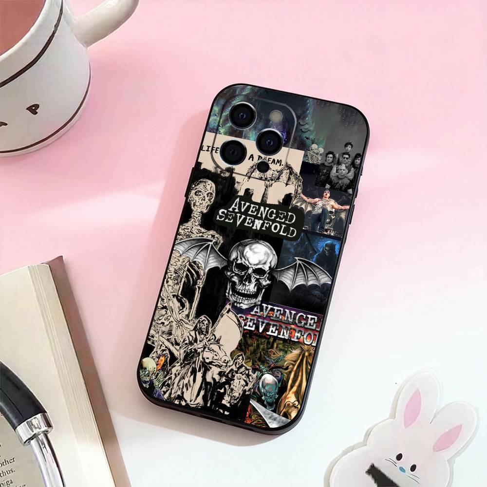 Band A-Avenged S-Sevenfold   Phone Case For iPhone 17,16,15,14,13,12,11 Plus,Pro Max,Soft Silicone Black Cover