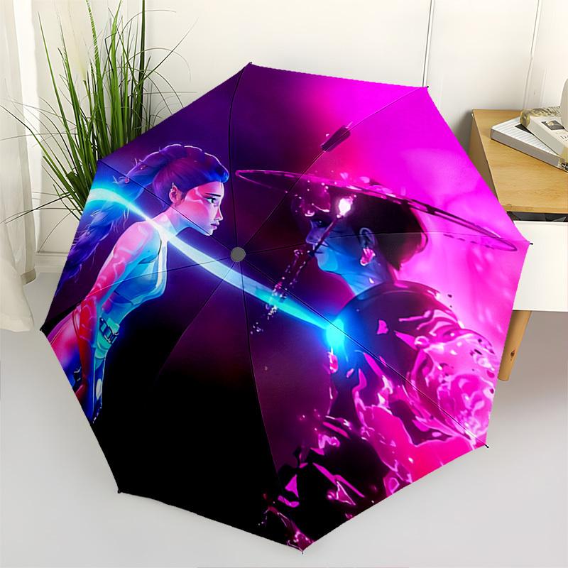 

K-POP Anime Girls Group Themed Automatic Opening and Closing Umbrella - 8 Ribs, Suitable for Leisure and Going Out, Outdoor Accessory, Gothi