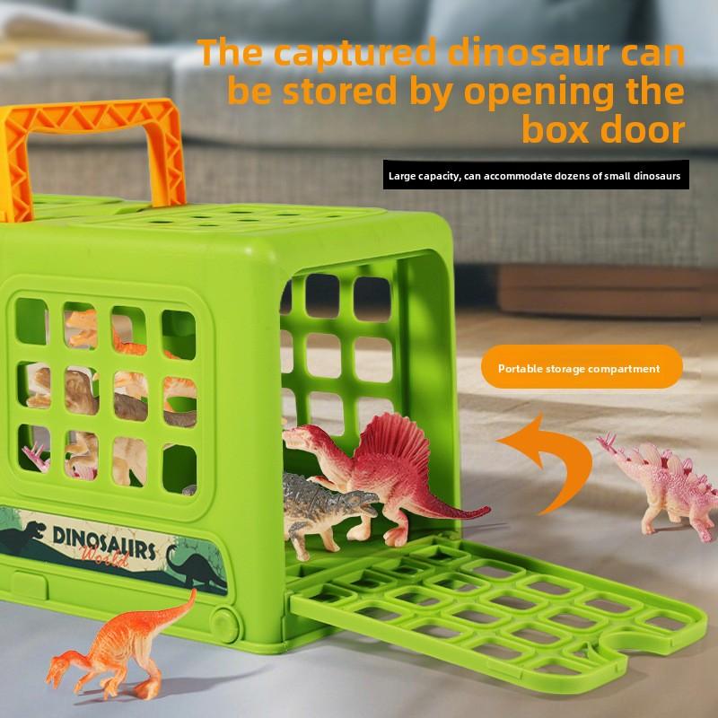 Dinosaur Toy Car, Dinosaur Capture Scene, Storage Van, Inertia Sliding, Children's Car, Toy Gift
