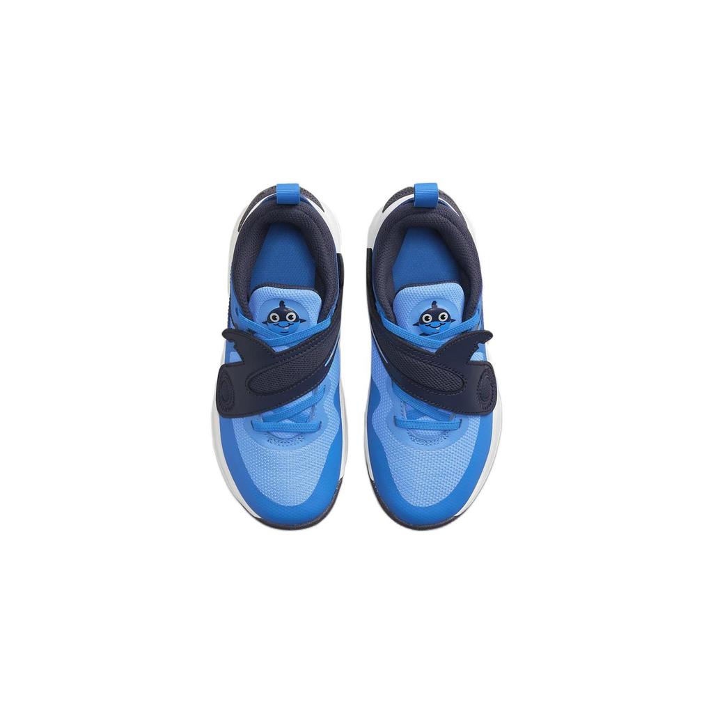 Nike Team Hustle D 11 Lil Abrasion Resistant Low top Children's Basketball Shoes Blue White Children Aged 3 7 Years Old DV8992-400
