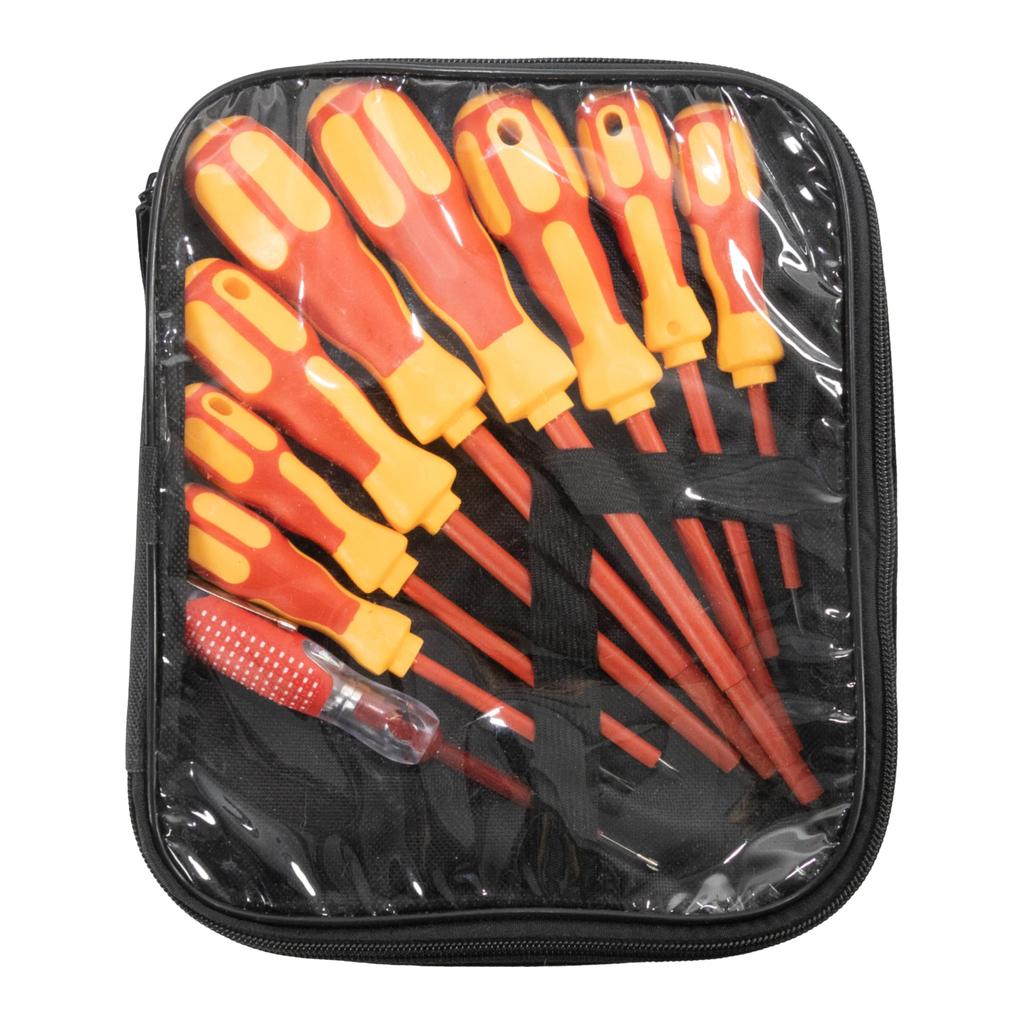 STEELMIGHT Insulated Screwdriver Set, 9-Piece Set for Electrical Work, Includes Insulated Blades for 500V Operation, Phillips and Flathead