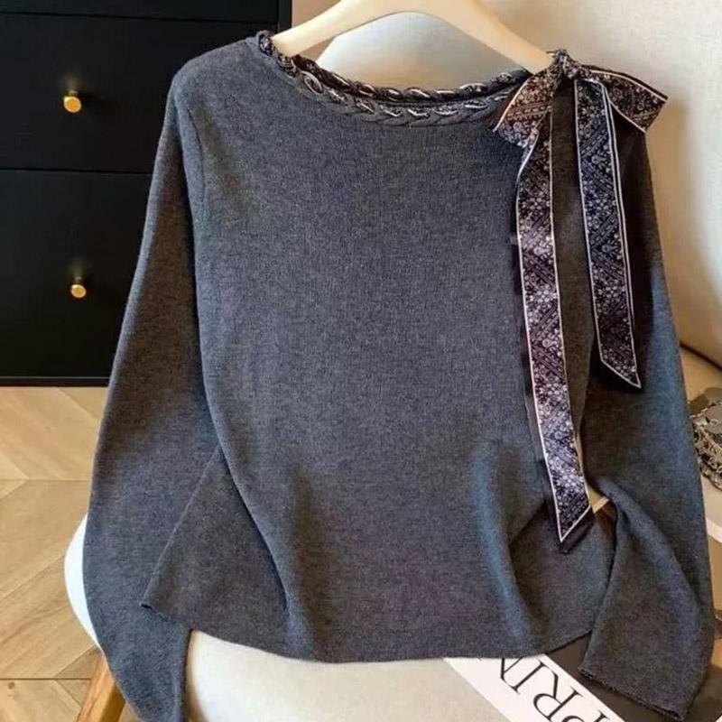 Sweater for Women Autumn Winter Thickened Pullover Warm Stretchy Long Sleeve Kinnted Round-veck Jumper Tops