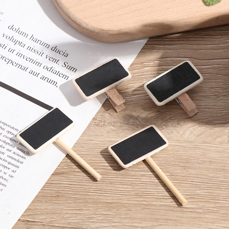 50 Mini tabule Dřevo Zpráva Břidlice Obdélník Klip Panel Karta Poznámky Štítek