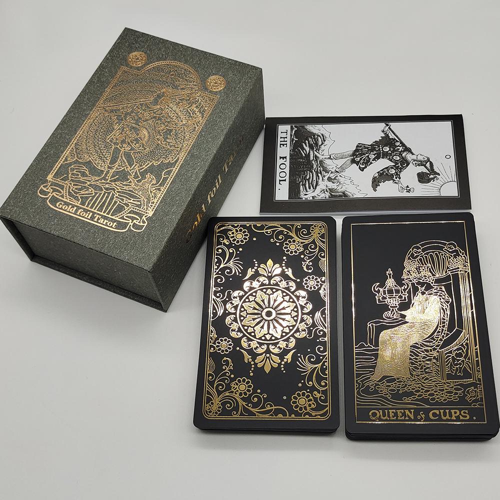 Fantastique 80 Cartes de Tarot Feuille d'Argent Qualité PVC Imperméable Avec Boîte à Rabat Comme Cadeau de Luxe