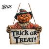 Fall Harvest Home with Scare Trick Treat or Decorations Halloween Door Sign Pumpkin Pattern Hanging Wood Decor for Shops