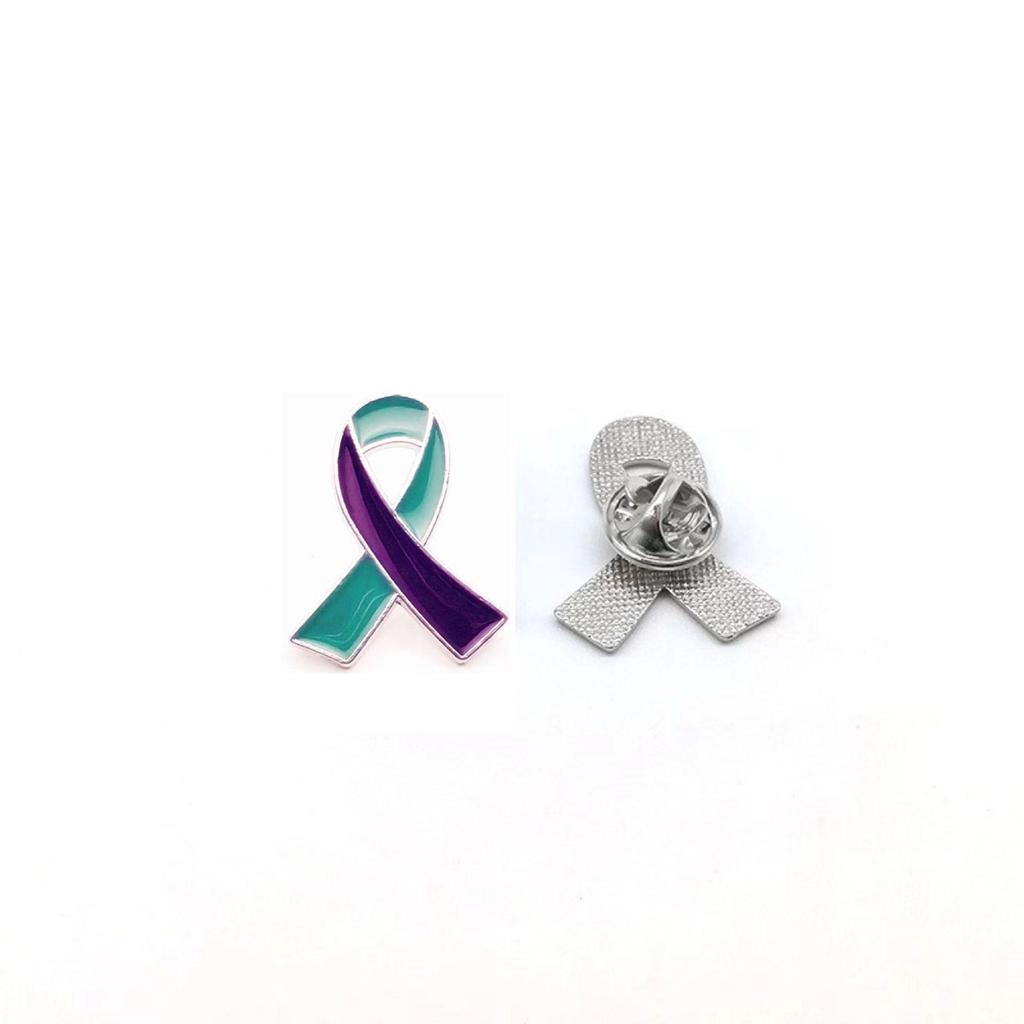 Red Ribbon Heart Enamel Pin - AIDS/HIV Charity Symbol