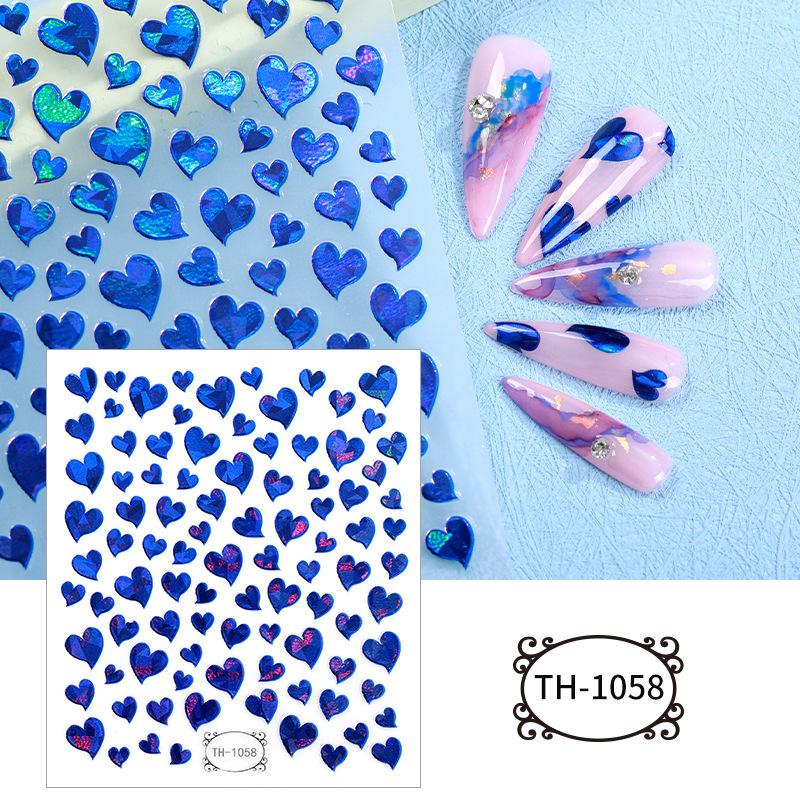 1 arkusz walentynki słodka miłość serce samoprzylepna naklejka do paznokci kalkomania zdobienie paznokci dekoracje