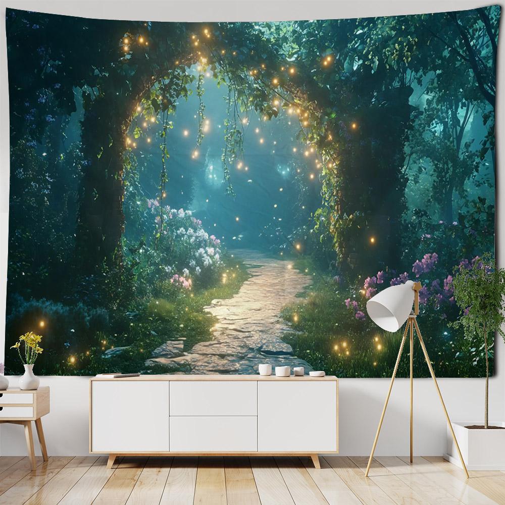 Fairy Tale Forest Tapestry Home Wall Decoration Kawaii Hippie Fantasy Room Art Decoration Background Blanket Bed Sheet