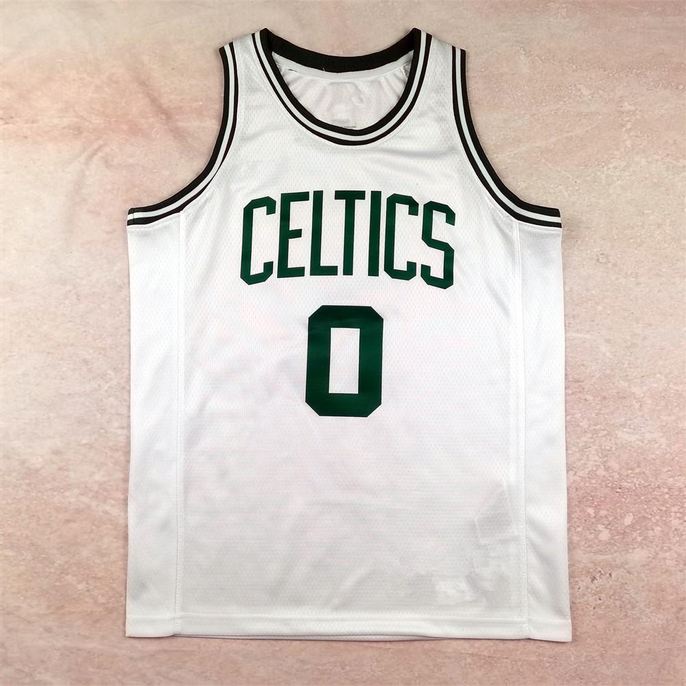 

Kids Boston Celtics Tatum #0 White Basketball Jersey Extra Large