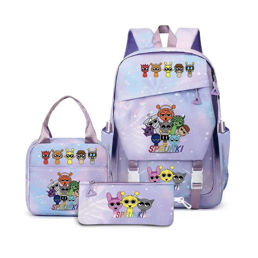 Rhythm Box Music Game Backpack Student Children Cute School Bag Three-piece Lunch