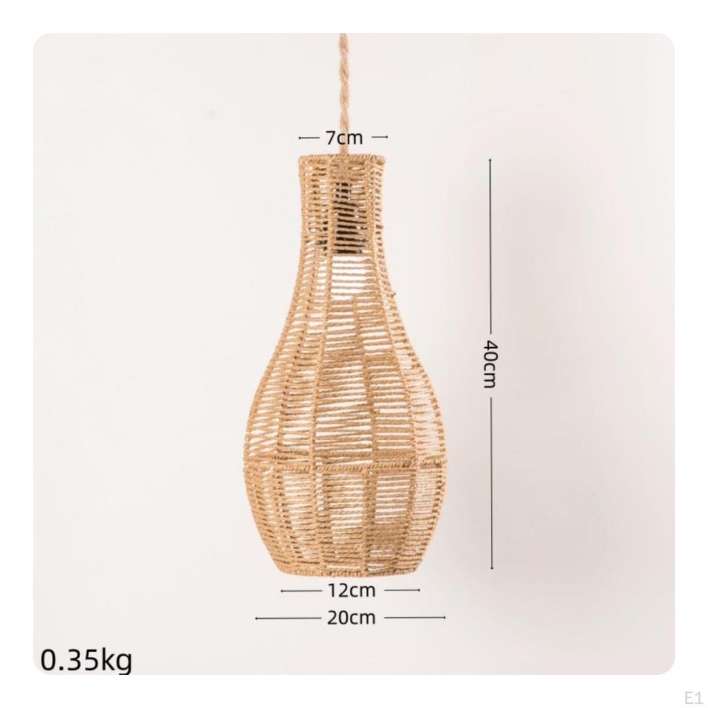 Woven Pendant Lampshade Handwoven Paper Rope Handmade for Teahouse