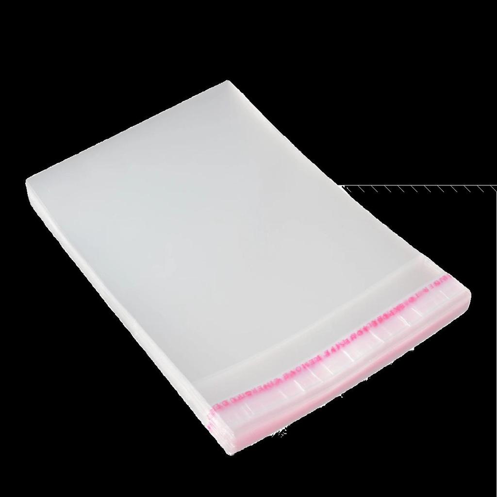 100 pcs 10cm Floral Edge Self-Adhesive OPP Bags, Moisture-Proof 10cm Wide Long Design.