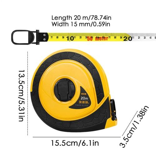 Measure Tape, Leather Tape Measure, 3x Faster Retraction, Surveying Tape Measure, 20m, 30m, 50m, Rust-Resistant, Durable, Ideal for Sports, Civil Engi