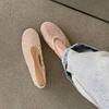 Krazing Pot Air Mesh Sheep Skin Flat with Crystal Beading Round Toe Jelly Shoes Embroidery Summer Size 42 Women Flats