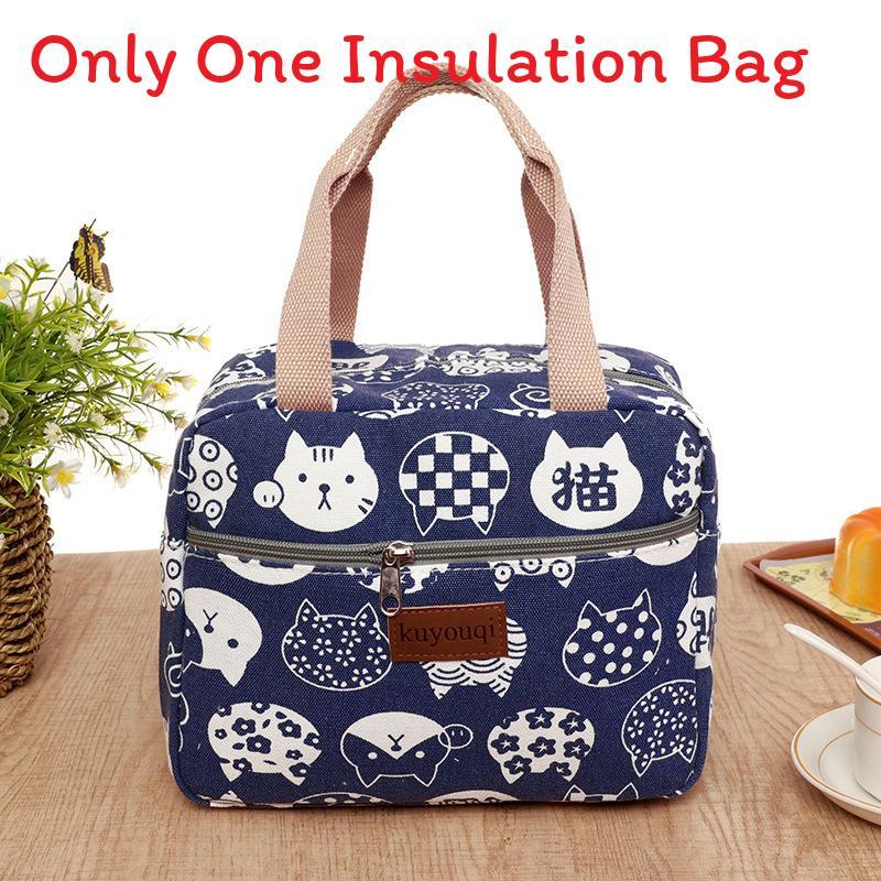 

Canvas Lunch Bag For Office Workers With Thickened Handle And Style For Daily Use Style A