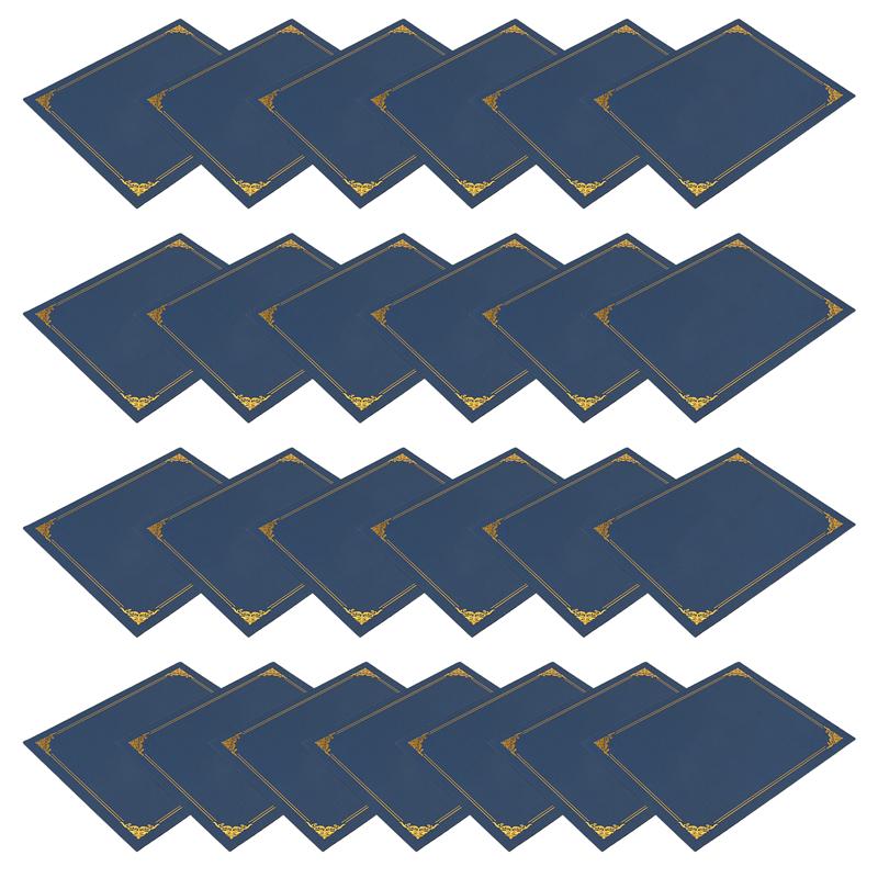 Good-25 Piece Certificate Holders, Diploma Holders Certificate Covers With Gold Foil Border Blue For Letter Size 8.5X11 Inch