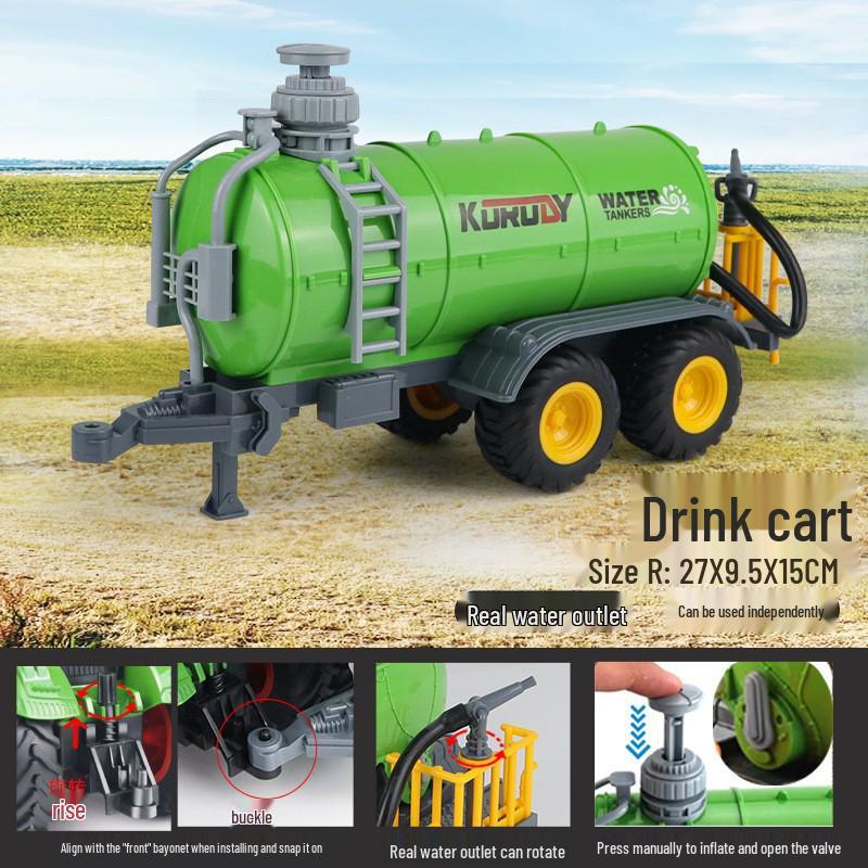 Electric Remote-Control Alloy Tractor & Harvester Toy for Kids