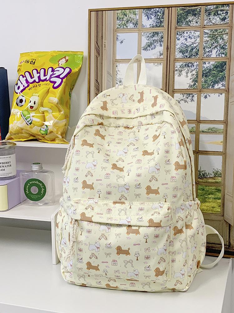 Versatile Floral Dachshund Backpack for Girls, Middle & College Students