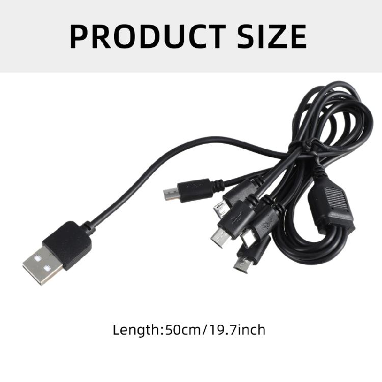 6 in 1 USB 2.0 Type A to 6 USB 5Pin Male Adapter Cord USB to USB 5Pin Charging Cable Efficient 50CM