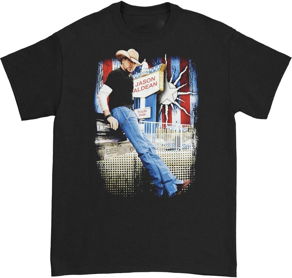 New Jason Aldean Cotton Black Shirt Unisex Concert S to 5XL EL395 Unisex T-Shirt S