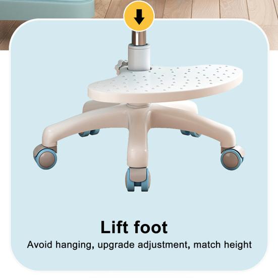 Upgraded Children Desk Chair with 360 Degree Wheels Height Depth Adjustable Kids Computer Chair Cute Children Study Chair (Blue, Pink)