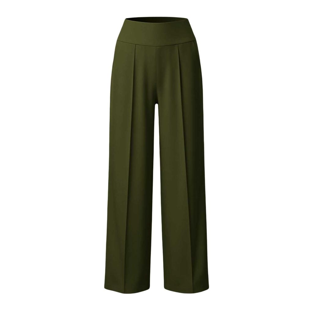 Women's Color Wide Leg Pants with Pockets Casual Loose Fit Straight Leg Trousers for Everyday Wear