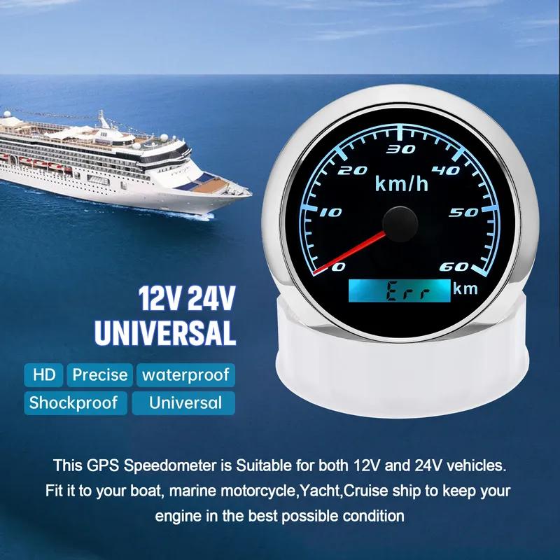 7Color LED Car GPS Speedometer 85MM Waterproof IP67 Speed Meter 60km/h with Antennafor Marine Boat Car ATV Motorcycle