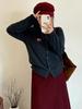 Plus Size Women's 100% Wool Casual Sweater Coat - Winter 2025 Loose Knit Cardigan
